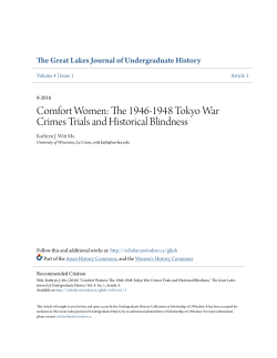 Comfort Women: The 1946-1948 Tokyo War Crimes Trials and