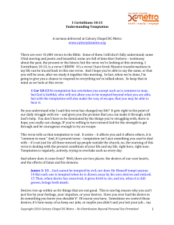 1 1 Corinthians 10:13 Understanding Temptation A sermon