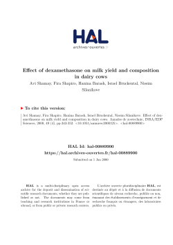 Effect of dexamethasone on milk yield and composition in dairy cows