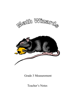 Grade 3 Measurement Teacher`s Notes