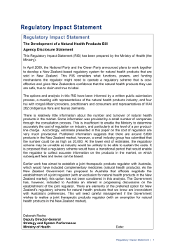 The Development of a Natural Health Products bill