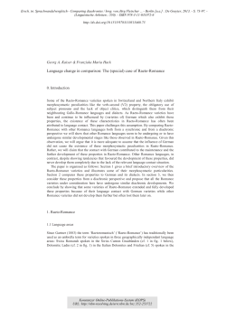 Language change in comparison : the (special