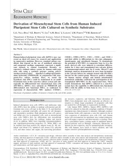 Derivation of Mesenchymal Stem Cells from Human Induced