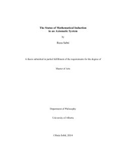 The Status of Mathematical Induction in an Axiomatic System Reza