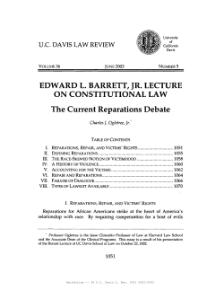 The Current Reparations Debate