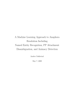 A Machine Learning Approach to Anaphora Resolution
