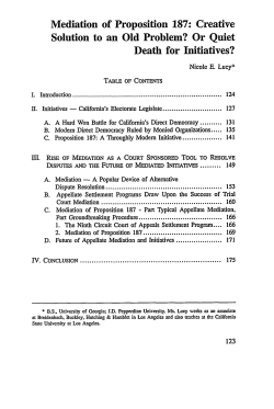Mediation of Proposition 187: Creative Solution to an Old Problem