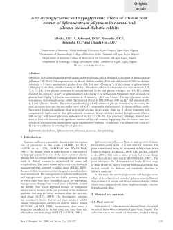Anti-hyperglycaemic and hypoglycaemic effects of ethanol root