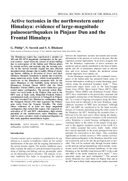 Active tectonics in the northwestern outer Himalaya