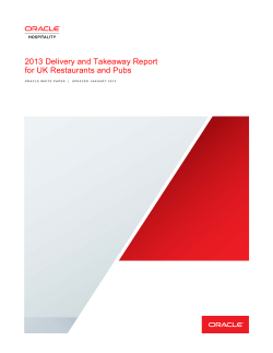 2013 Delivery and Takeaway Report for UK Restuarants