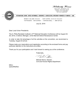 A. Philip Randolph Institutes Call Letter