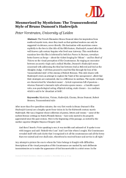Mesmerized by Mysticism - Journal of Dutch Literature
