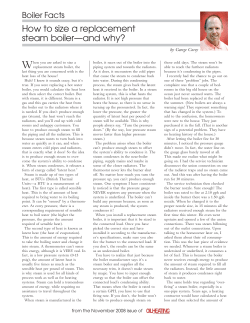 How To Size a Replacement Steam Boiler and Why