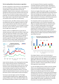The far-reaching effects of low oil prices on agriculture