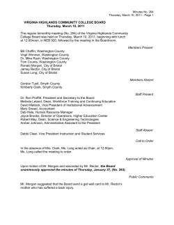 College Board Minutes, March 2011
