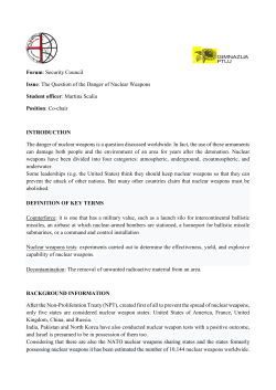 3. The Question of the Danger of Nuclear Weapons