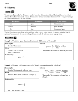 4.1 Speed - CPO Science