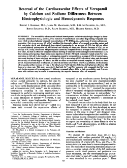 Reversal of the Cardiovascular Effects of Verapamil by Calcium and