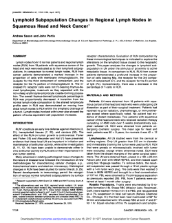 Lymphoid Subpopulation Changes in Regional Lymph Nodes in