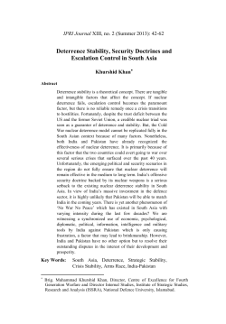 Deterrence Stability, Security Doctrines and Escalation Control in