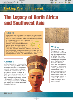 The Legacy of North Africa and Southwest Asia