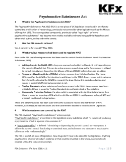 Psychoactive Substances Act - KFx Drug Consultancy Initiative