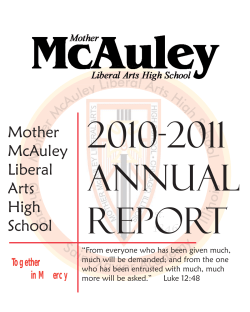 2010-2011 Annual Report - Mother McAuley Liberal Arts High School