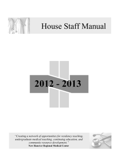 House Staff Manual - New Hanover Regional Medical Center