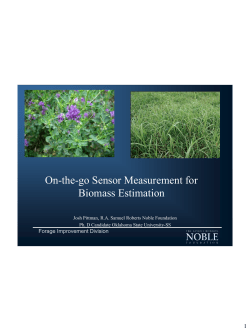 On-the-go Sensor Measurement for Biomass Estimation