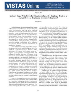 Actively Cope With Stressful Situations: Is Active Coping a Trait or a