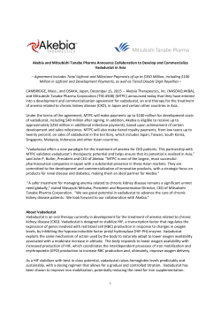 Akebia and Mitsubishi Tanabe Pharma Announce Collaboration to