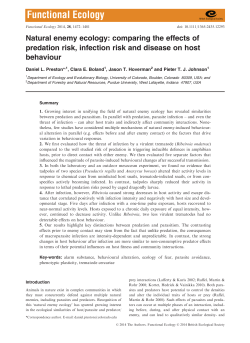 Natural enemy ecology: comparing the effects of predation risk