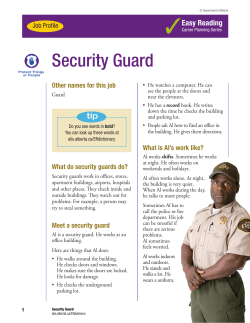 Easy Reading Job Profiles - Security Guard - ALIS