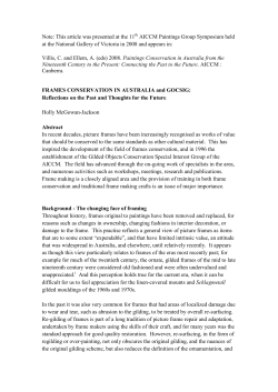 FRAMES CONSERVATION IN AUSTRALIA