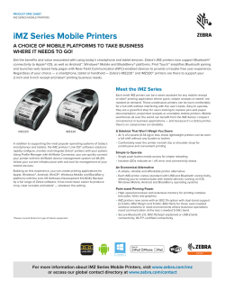 iMZ Series Mobile Printers Spec Sheet, Global