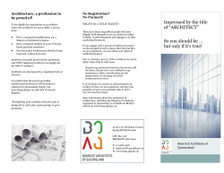 Impressed by the title of &ldquo;ARCHITECT&rdquo; So you should be &hellip; but only