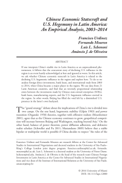 Chinese Economic Statecraft and U.S. Hegemony in Latin America