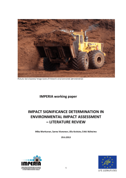 IMPACT SIGNIFICANCE DETERMINATION IN ENVIRONMENTAL