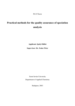 Practical methods for the quality assurance of speciation analysis