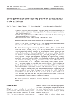 Seed germination and seedling growth of Suaeda salsa