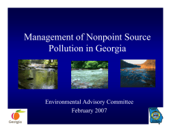 A Draft Policy Recommendation on Protecting Water Quality in