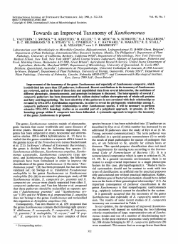 Towards an Improved Taxonomy of Xanthomonas