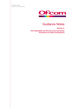 RE: Guidance from the Ofcom website
