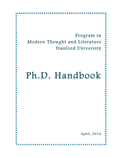 Ph.D. Handbook - Stanford University