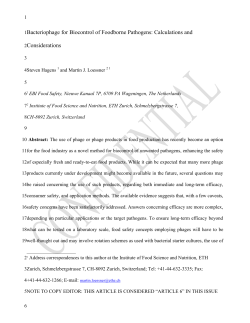 Bacteriophage for Biocontrol of Foodborne Pathogens