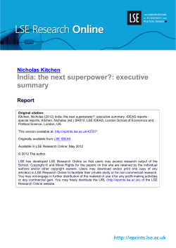 India: the next superpower?: executive summary
