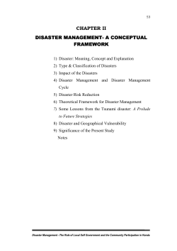 DISASTER MANAGEMENT