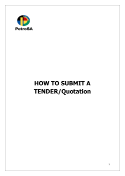 HOW TO SUBMIT A TENDER/Quotation