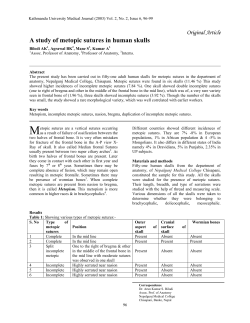 A study of metopic sutures in human skulls