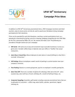 UPAF 50 Anniversary Campaign Prize Ideas